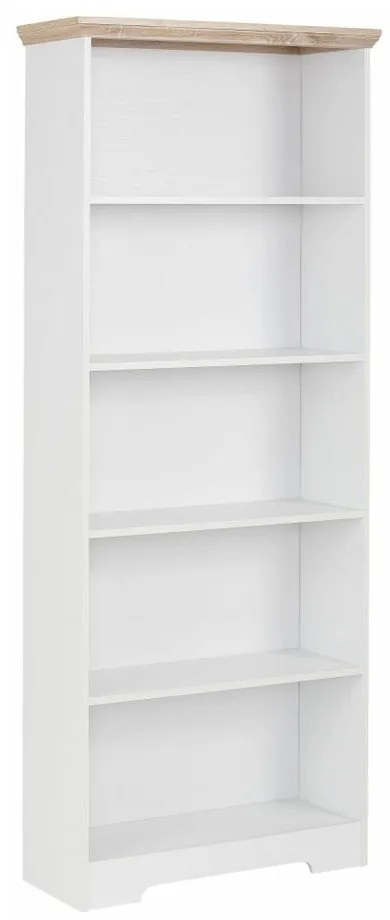 Biała biblioteczka w dębowym dekorze Støraa Annie, 5 półki