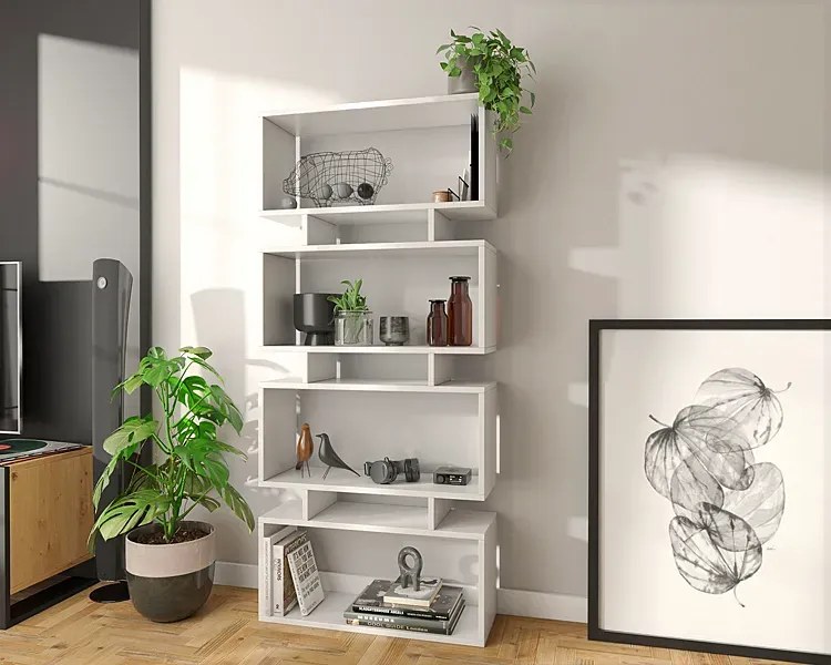 Biały ażurowy regał na zabawki Z0-B34