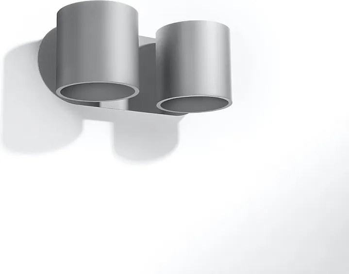 Kinkiety nowoczesny Celeris, aluminium - 2 źródło światła 4000K - L.26 x H.10 cm - szary