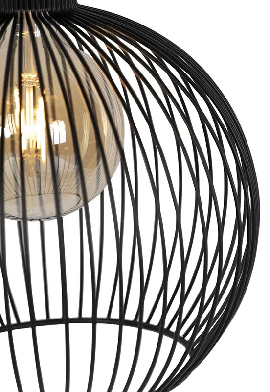 Designerska okrągła lampa wisząca czarna 30 cm - DosDesignerski Oswietlenie wewnetrzne