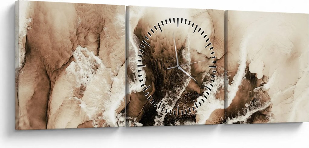 Obraz - Abstrakcja (z zegarem) (90x30 cm)