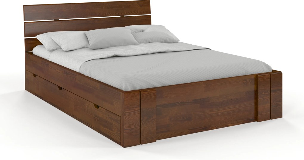 Łóżko sosnowe Visby Arhus High Drawers