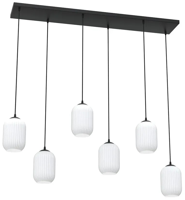 Nowoczesna lampa wisząca z 6 mlecznymi kloszami - D166 C9-C40