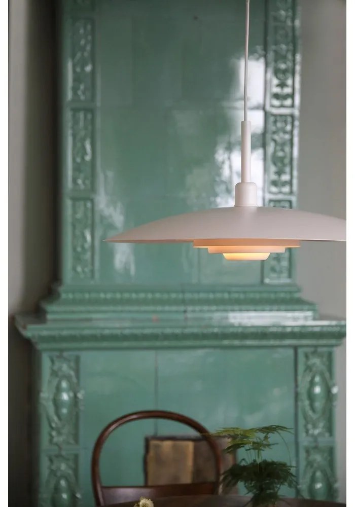 Biała lampa wisząca z metalowym kloszem ø 57 cm Piny – Markslöjd