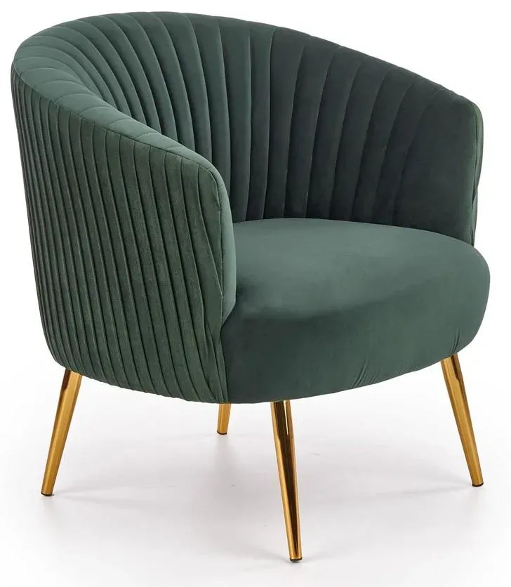 Zielony klubowy fotel muszelka D4-D34