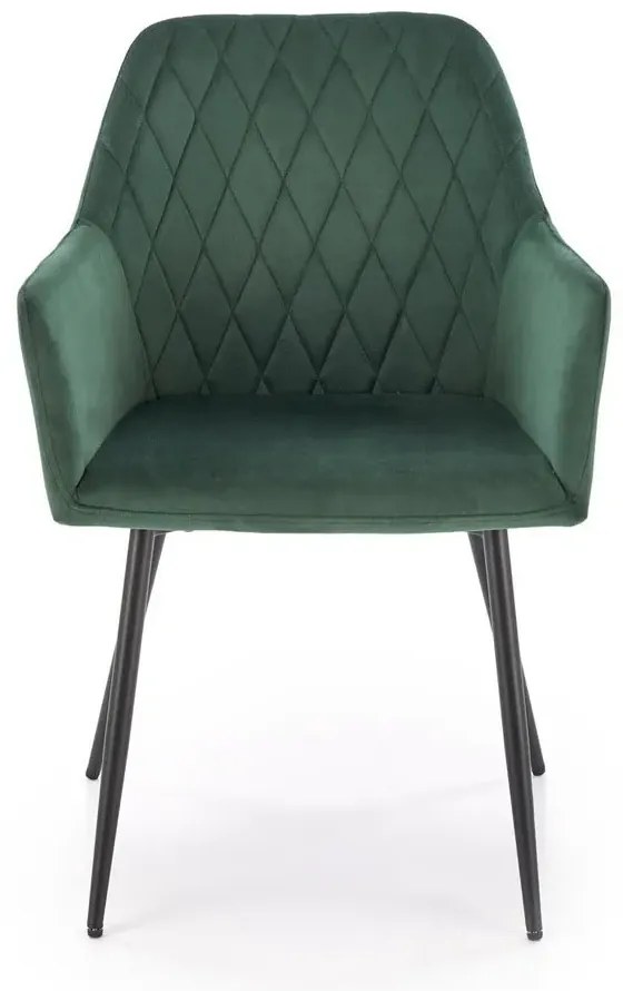 Krzesło tapicerowane K558 VELVET zielone HALMAR