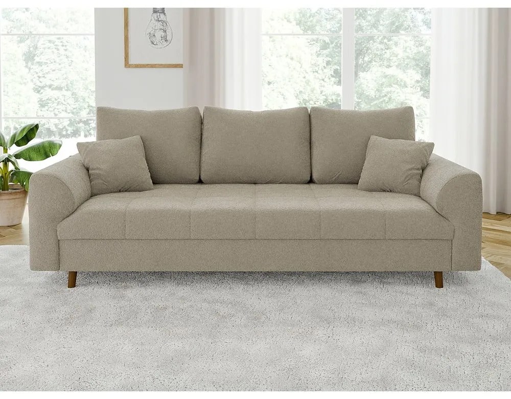 Beżowa sofa z materiału bouclé 210 cm Ariella – Ropez