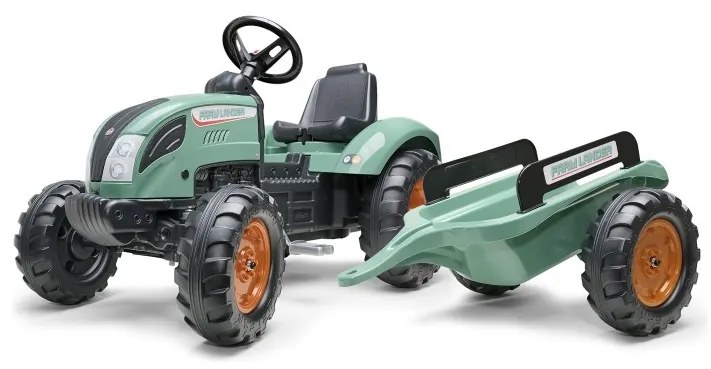 Falk traktor lander zielony na pedały z przyczepką od 3 lat
