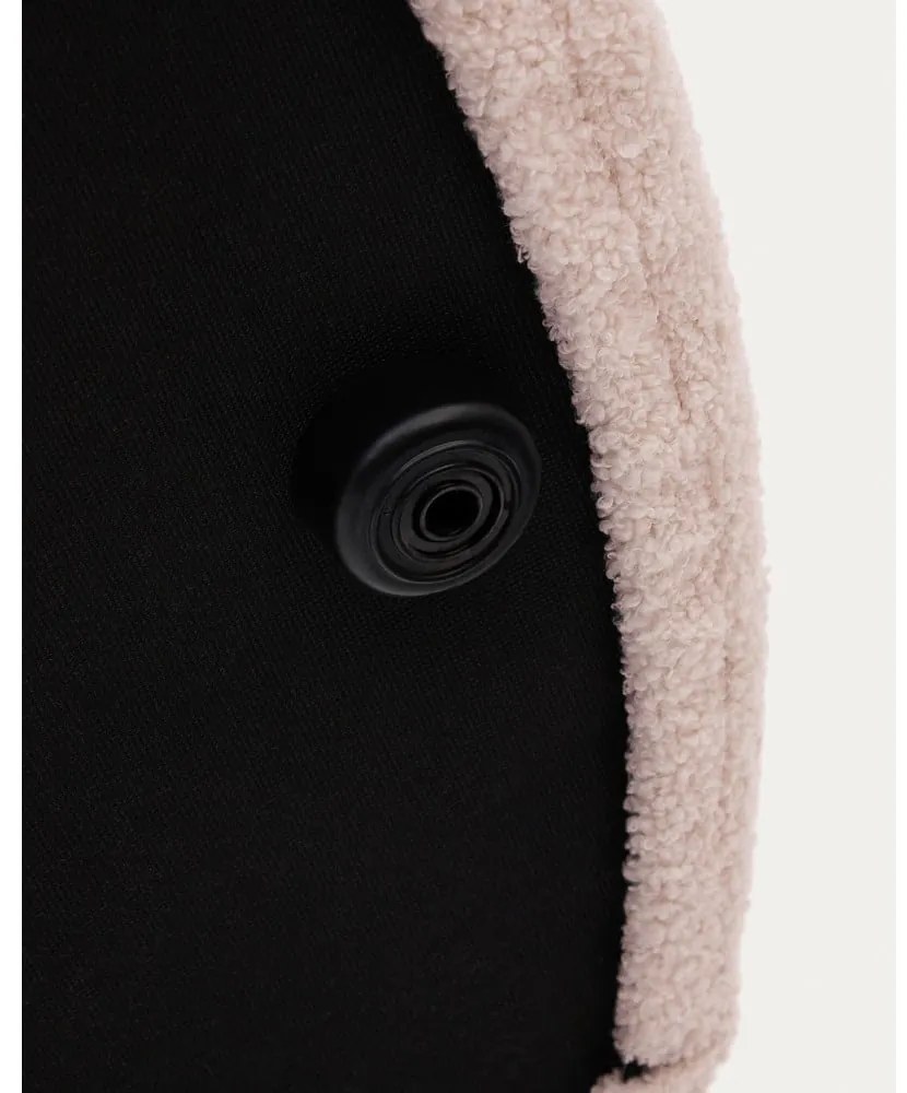 Jasnoróżowy puf z materiału bouclé Kaeli – Kave Home