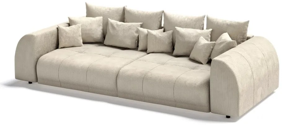 Kremowa sztruksowa sofa 310 cm Vanessa – Ropez