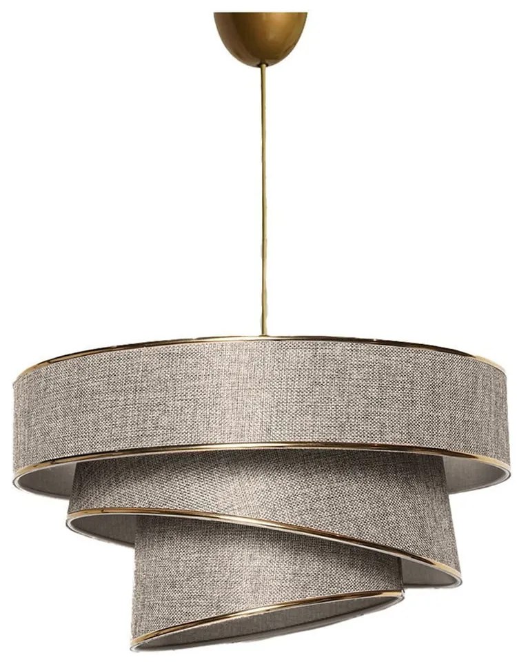 Lampa wisząca w beżowo-złotym kolorze z tekstylnym kloszem ø 40 cm Couper – Opviq lights