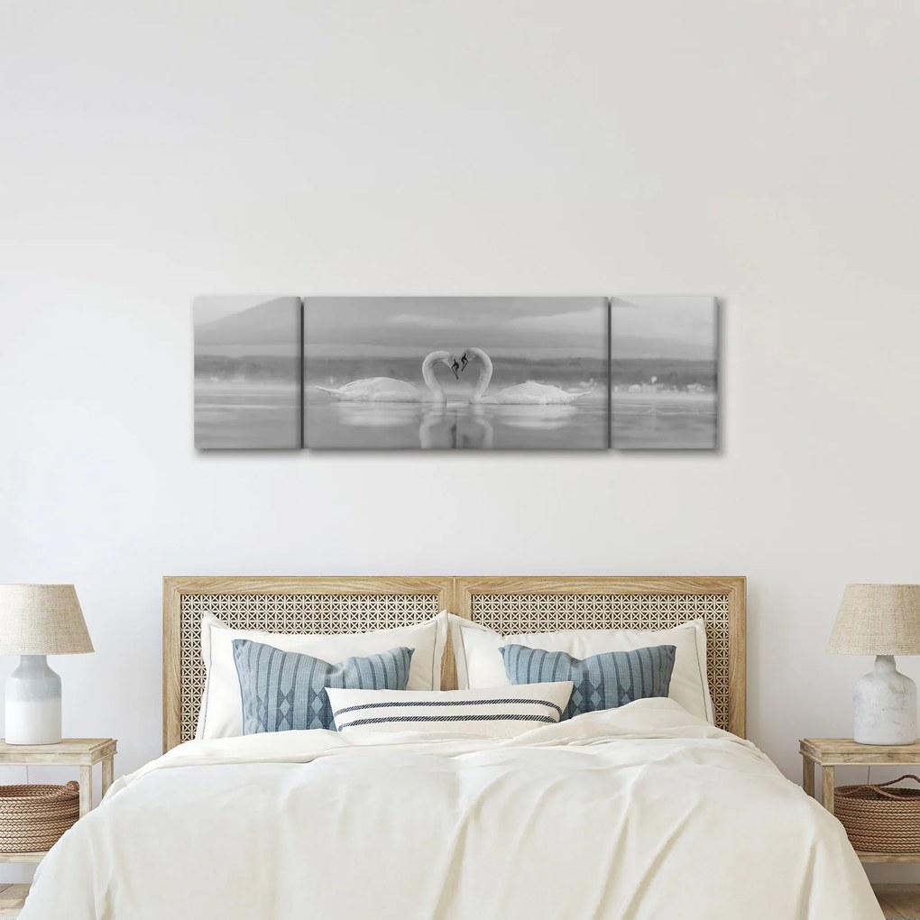 Obraz - Zakochane łabędzie (170x50 cm)