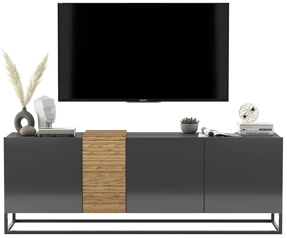 Stojąca szafka rtv grafit połysk D3-N21