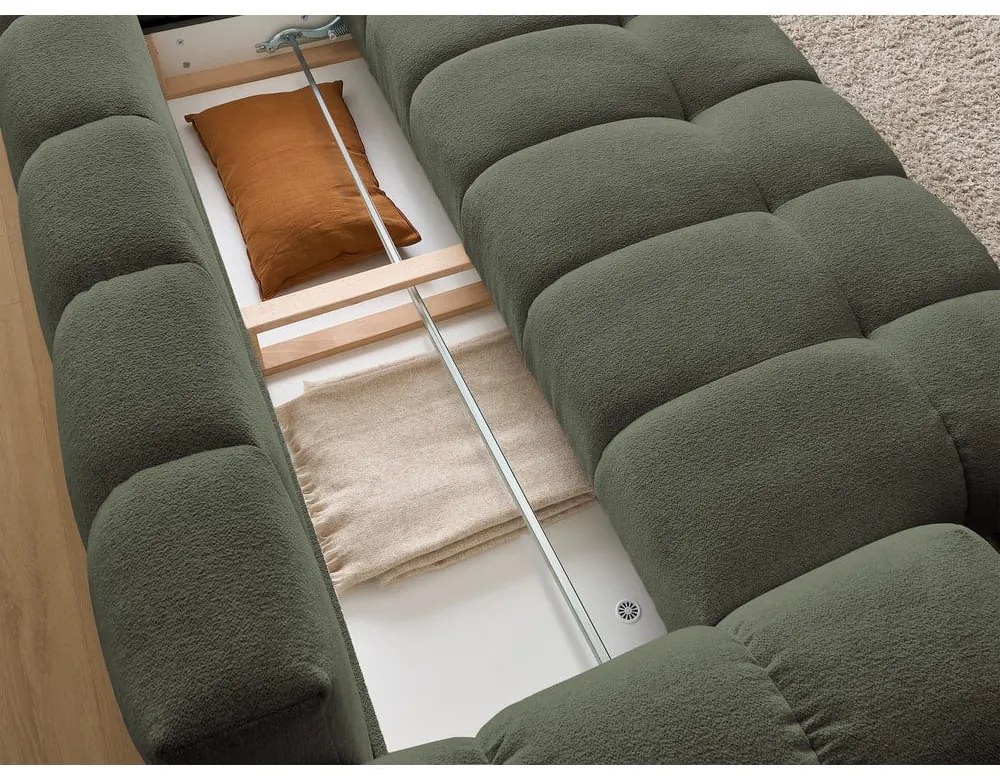 Zielona sofa z tkaniny szenilowej 278 cm Everest – Bobochic Paris