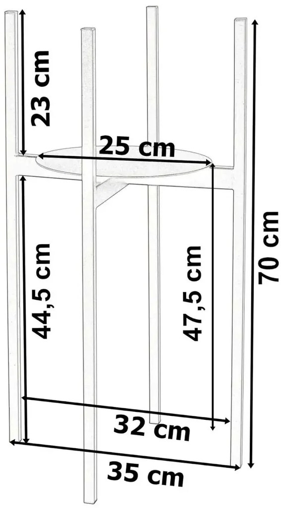 Loftowy metalowy kwietnik W5-G47