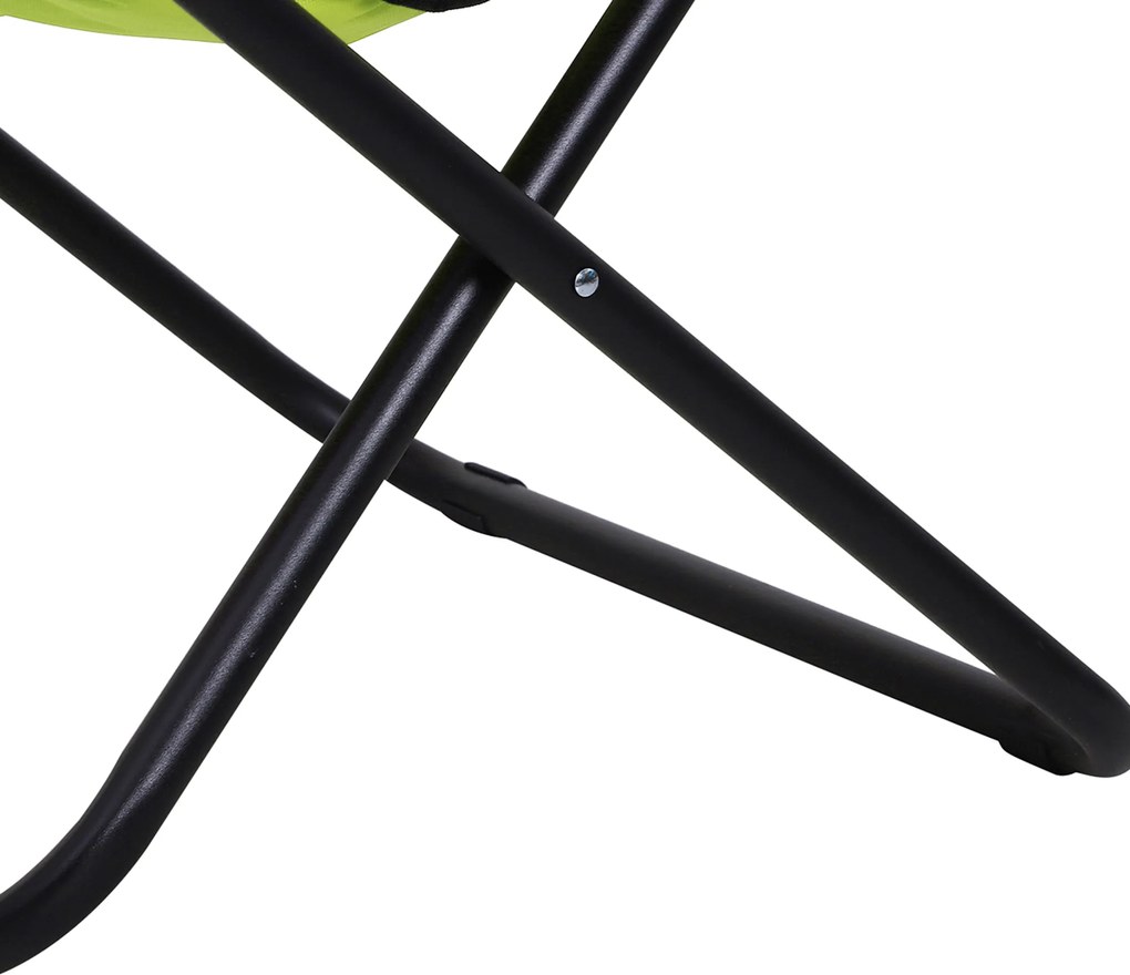 Outsunny Składany Fotel, Fotel Kempingowy, Fotel Ogrodowy, Fotel Obity, Metal + Materiał Oxford, 80 x 80 x 75 cm, Kolor Żółty