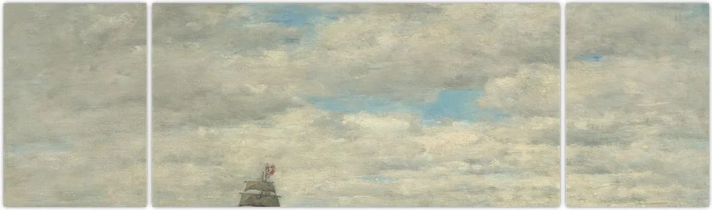 Obraz - Eugène Boudin, Coast of Brittany, reprodukcje (170x50 cm)