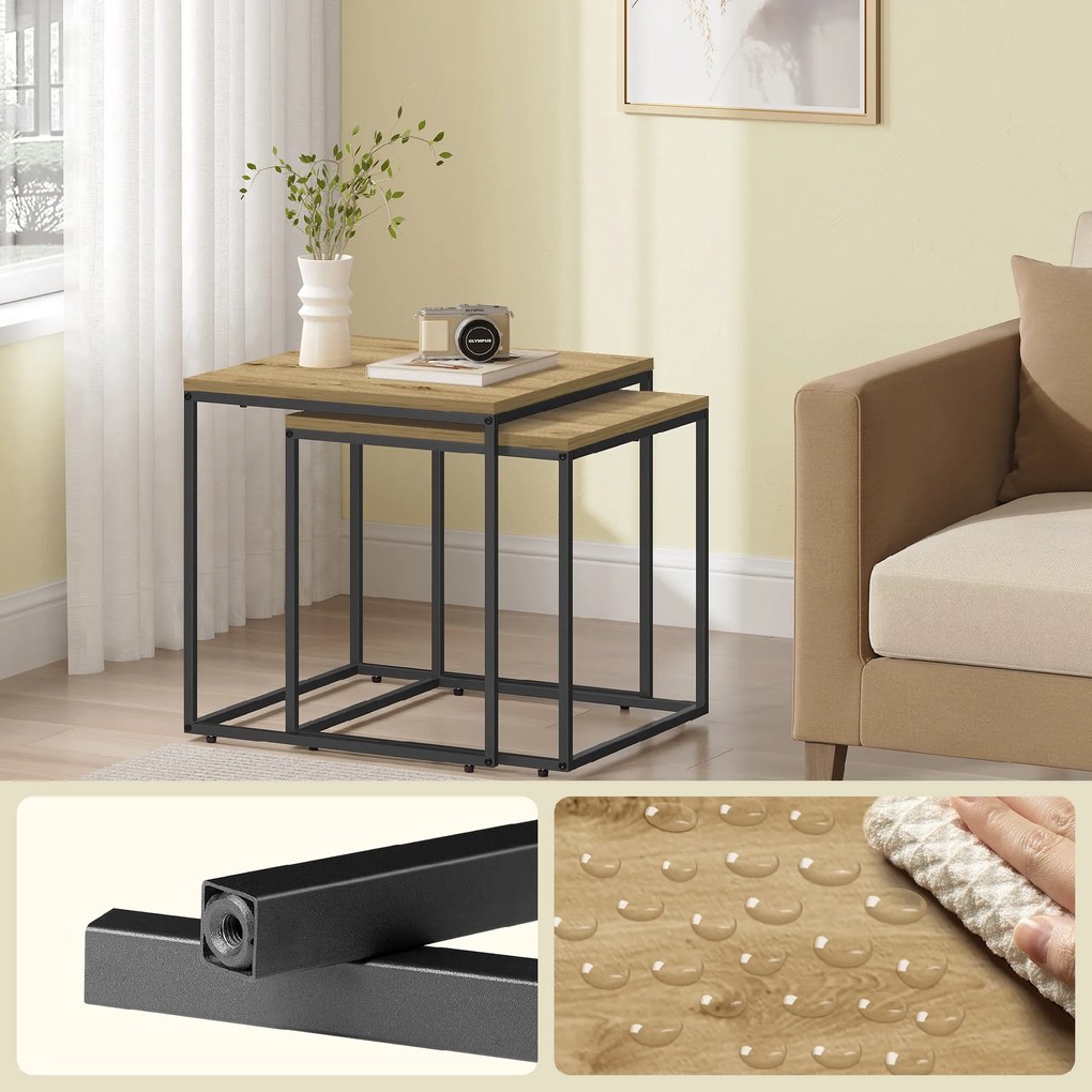 Zestaw 2 stolików kawowych QUADRO, dekor dąb artisan