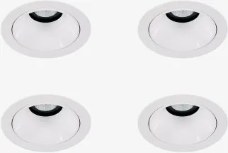 Pack 4 Wbudowanych Downlightów Led Z Okrągłymi Ramkami Ø7 Cm Do Użytku Zewnętrznego, Wykonanych Z Aluminium Orelva Biała & 8 W & 38º & Białe Zimne Świ