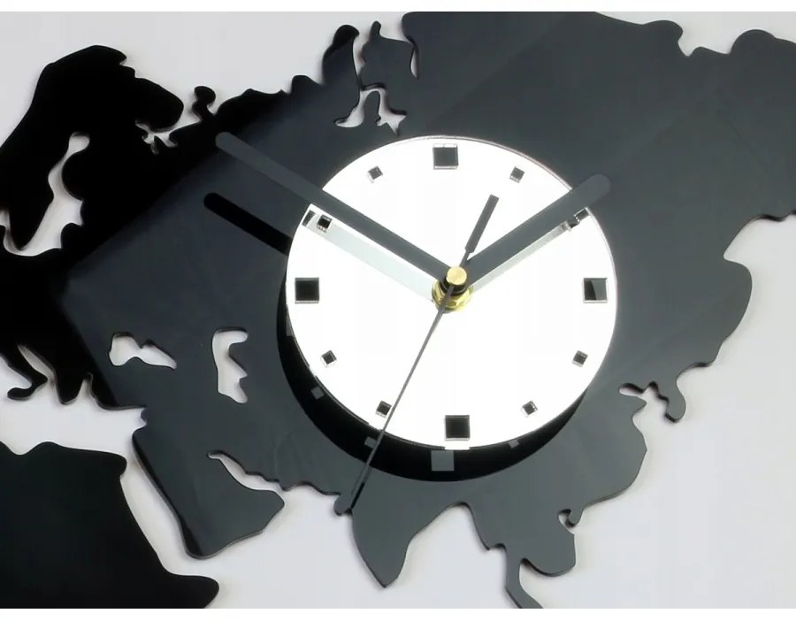 Zegar na ścianę mapa świata akrylowy naklejany kompas do salonu duży loft