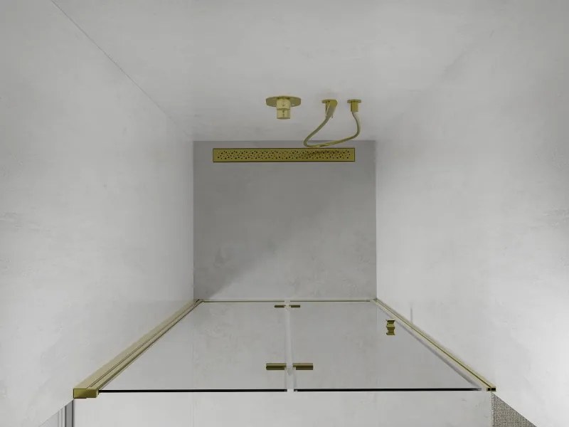 Mexen Lima drzwi prysznicowe składane 80 cm, transparent, złote - 856-080-000-50-00