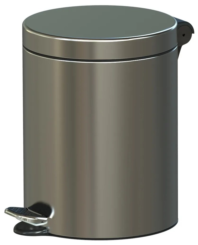 Wewnętrzny kosz na śmieci z pedałem, 5 l, nierdzewny matowy