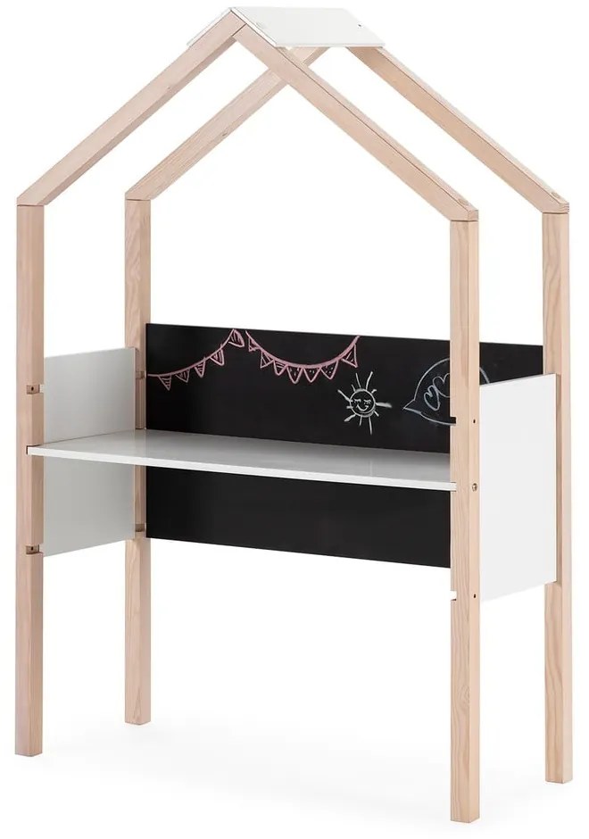 Biurko dziecięce z litego drewna sosnowego 40x100 cm Roxana – Marckeric