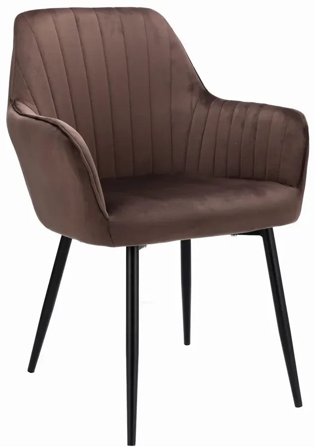 Brązowe welurowe eleganckie krzesło do stołu T8-B82