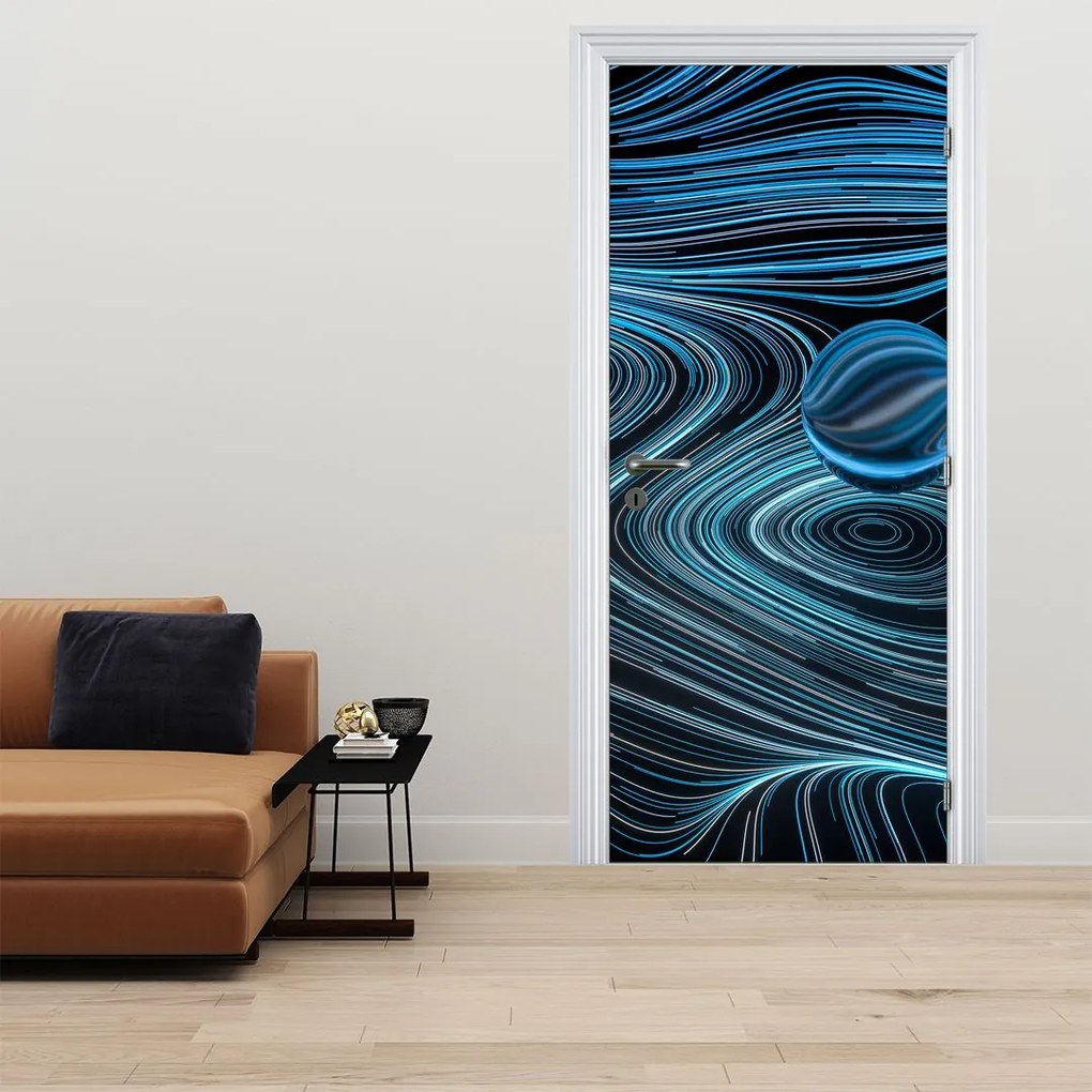 Fototapeta na drzwi - Niebieska abstrakcja (95x205cm)