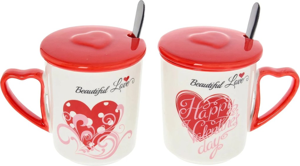 Zestaw kubków Beautiful Love I z przykrywką 350ml