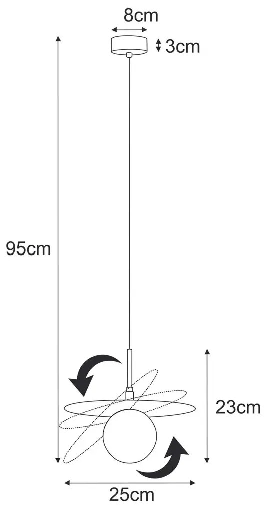 Regulowana loftowa lampa wisząca kapelusz - A693 F1-W82