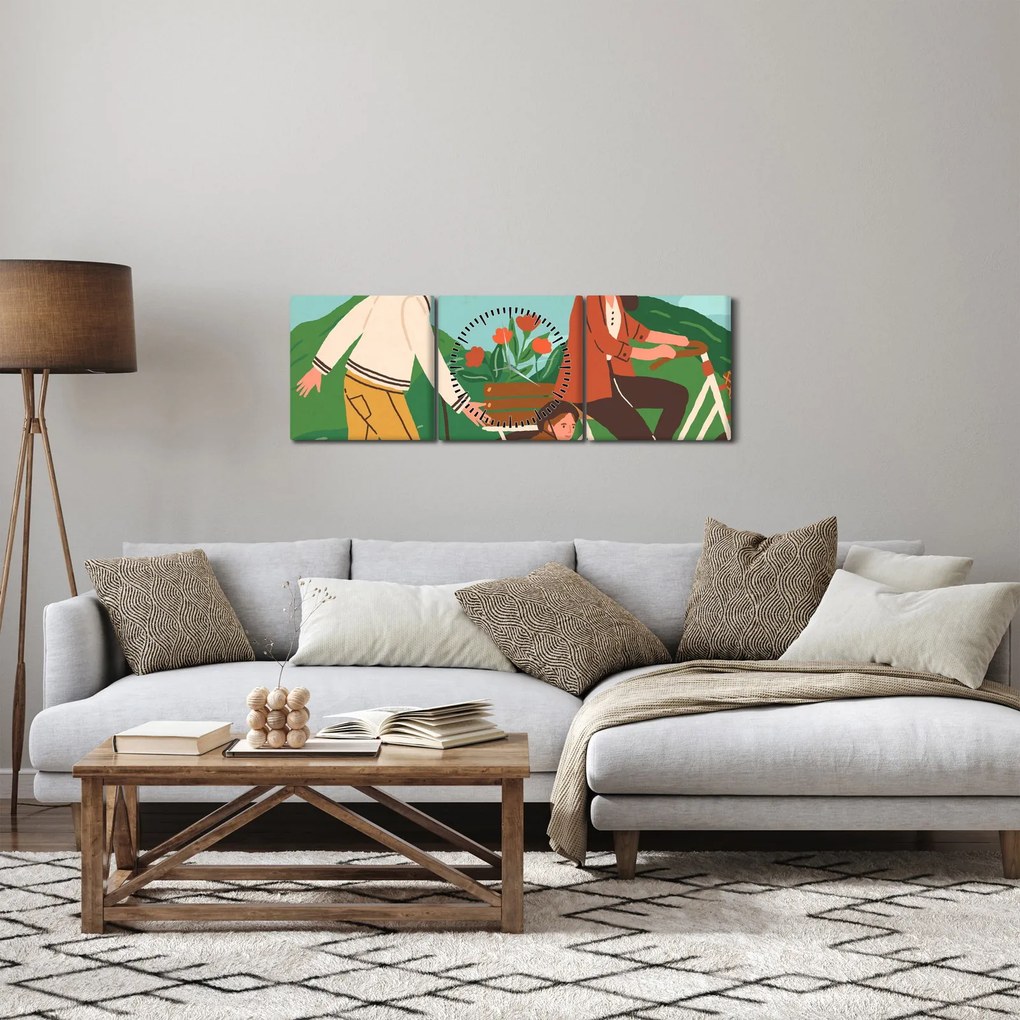 Obraz - Piękny dzień (z zegarem) (90x30 cm)