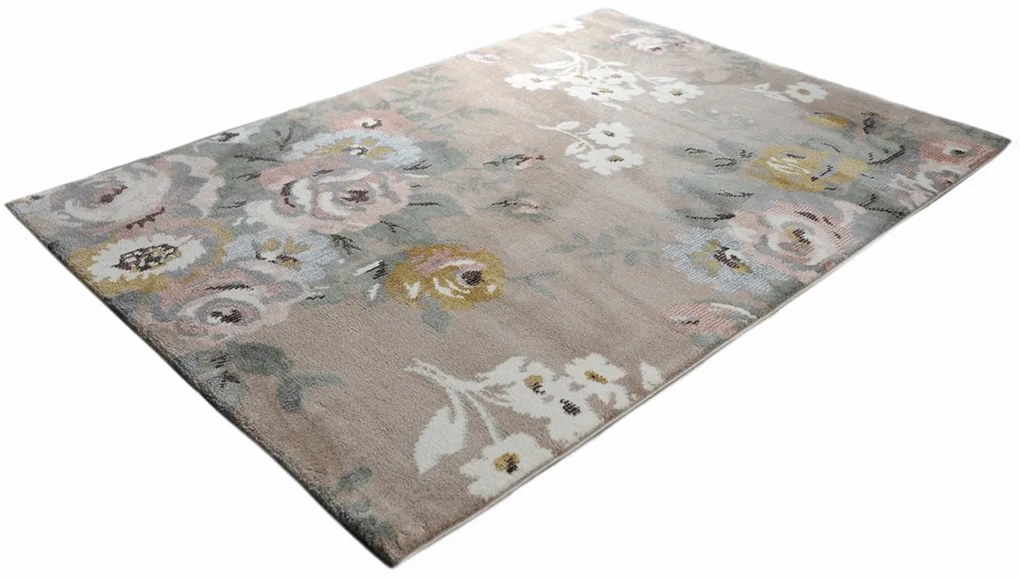 Dywan nowoczesny Pleasure Kwiaty beżowy 160 cm x 230 cm