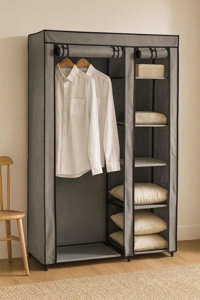 Grafitowa Szafa Tekstylna Na Ubrania T4-L36