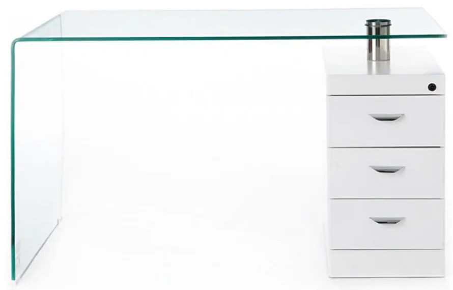 Biurko ze szklanym blatem 65x125 cm Bow – Tomasucci