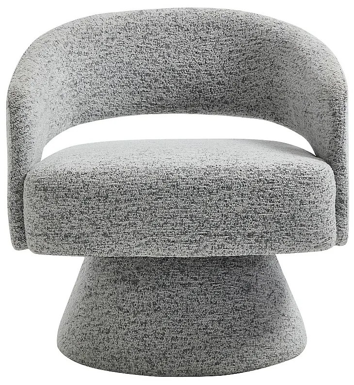 Obrotowy fotel z szarej aksamitnej tkaniny j FEDOTE