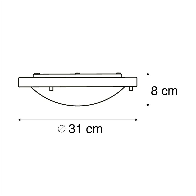Zewnetrzna Inteligentna lampa sufitowa czarna 31 cm z WiFi A60 IP44 - Yuma Nowoczesny Oswietlenie zewnetrzne