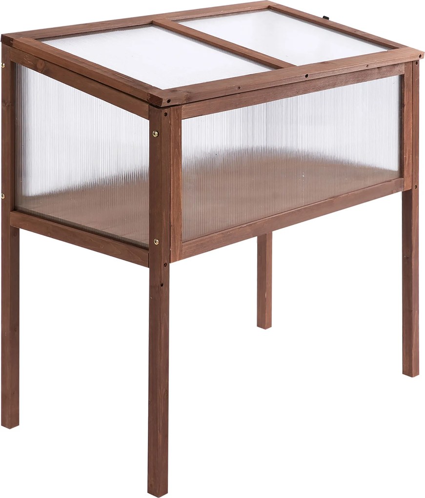 Outsunny podwyższona grządka z drewna skrzynia inspektowa