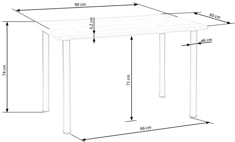 Minimalistyczny stół dąb wotan - Marsala 2X