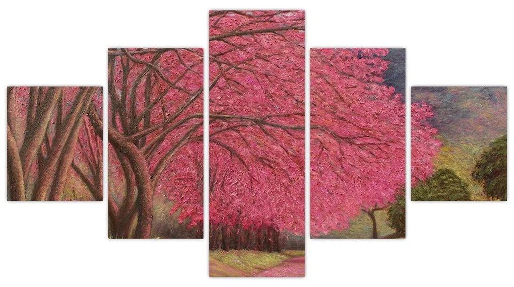 Obraz kwitnących drzew (125x70 cm)