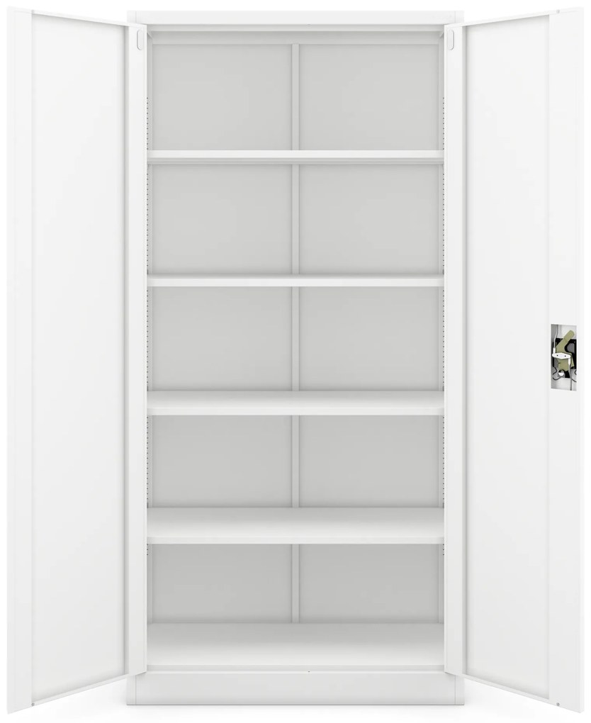 Szafa biurowa na dokumenty biała: JAN, 900 x 1850 x 400 mm