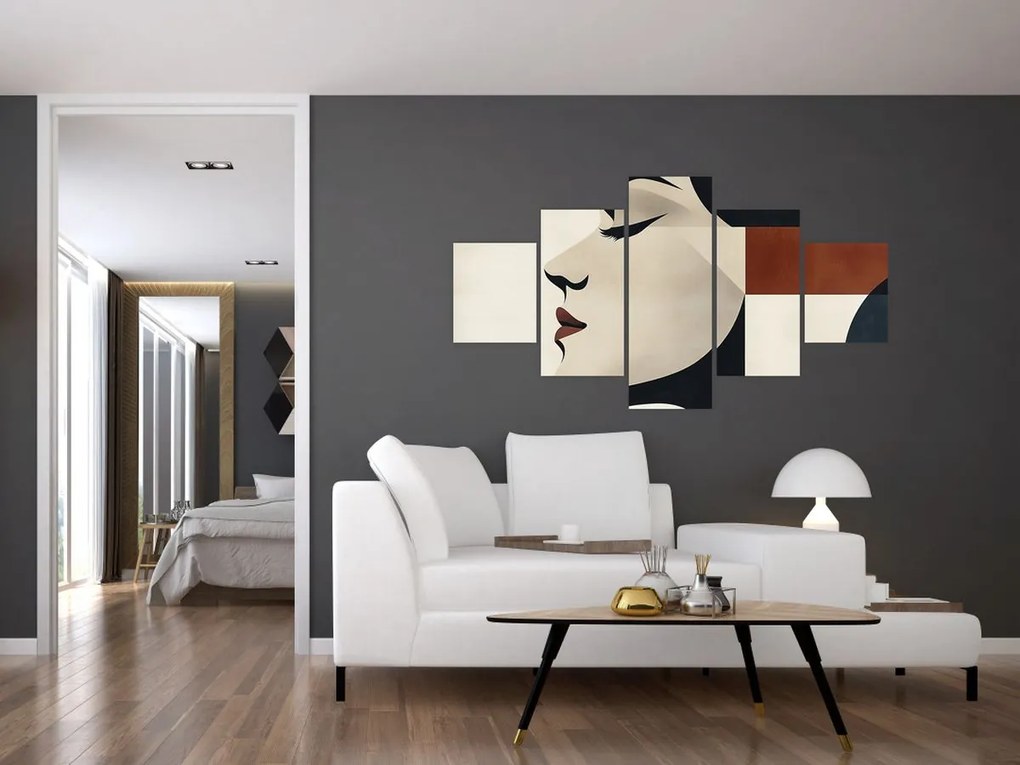 Obraz - Kobieta z profilu (125x70 cm)