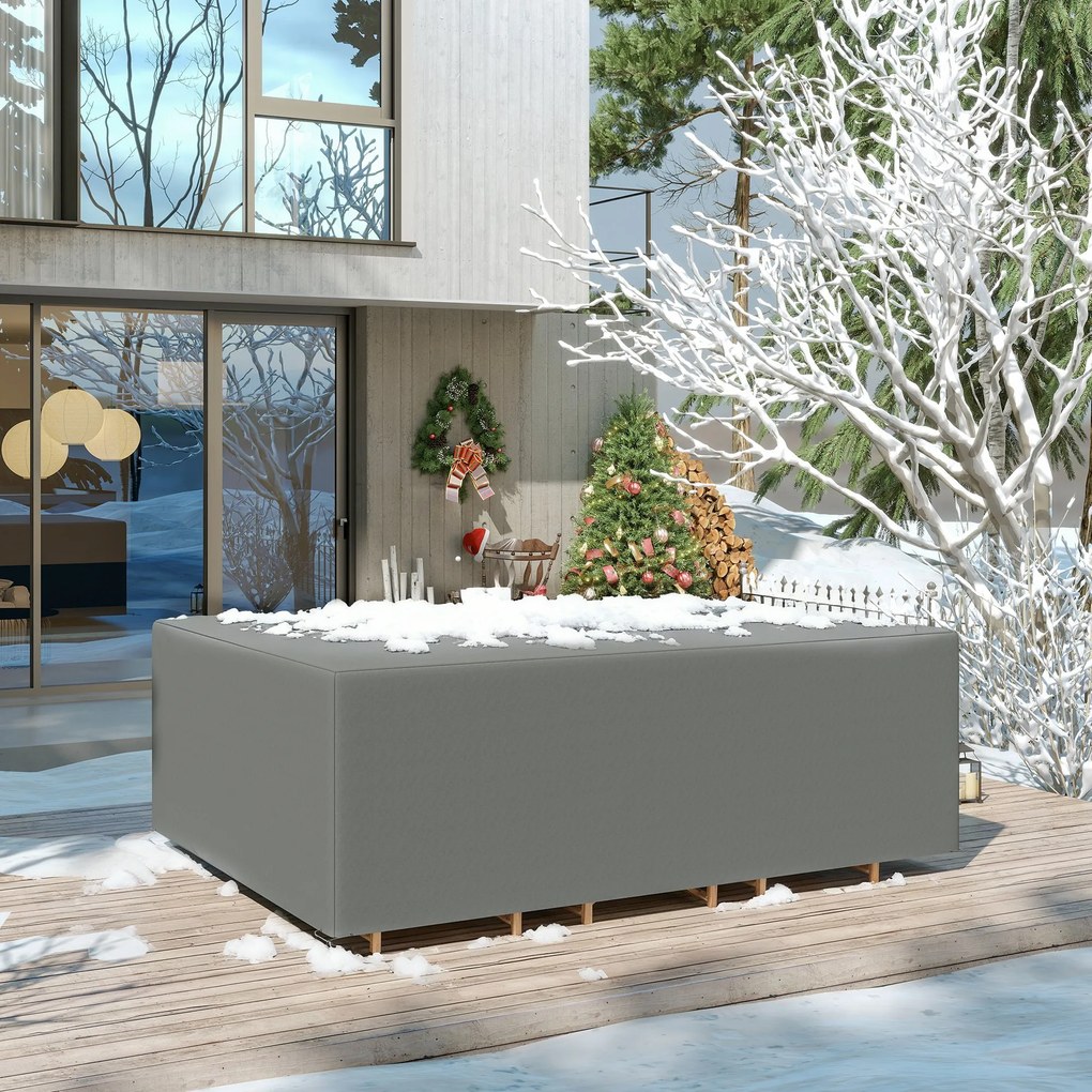Outsunny Pokrowiec na meble ogrodowe odporny na zimę, wodoodporny, plandeka ochronna Oxford 275 x 205 x 90 cm Ciemnoszary | Aosom PL