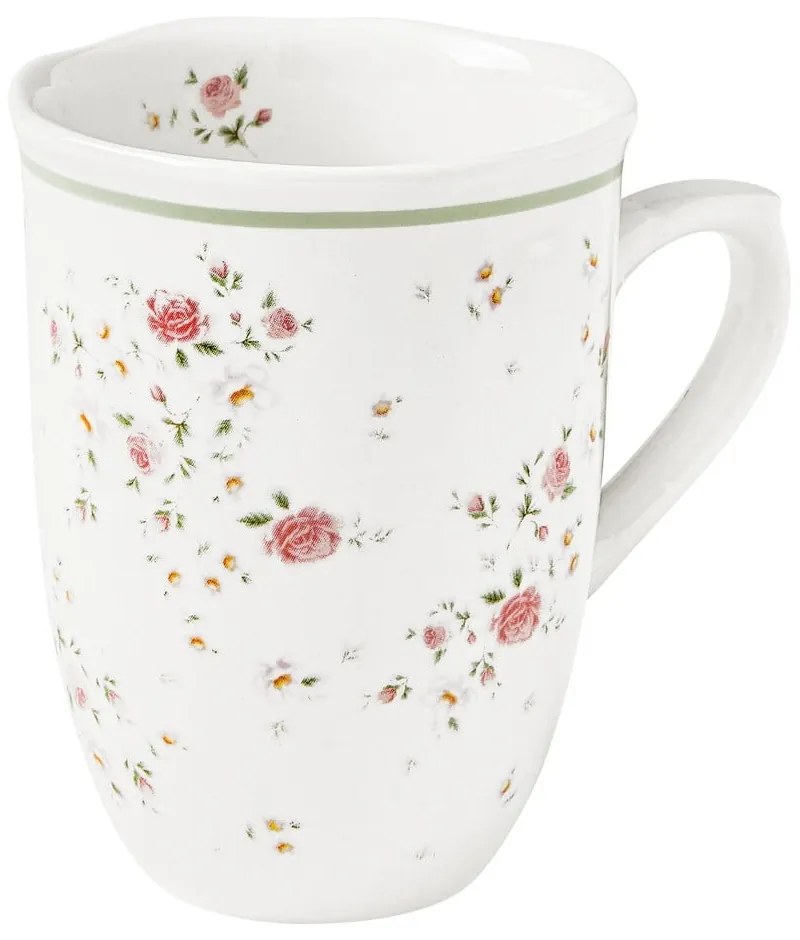 Zestaw 2 białych porcelanowych kubków Brandani Nonna Rosa