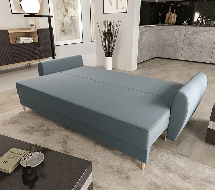 Popielata sofa rozkładana Pini