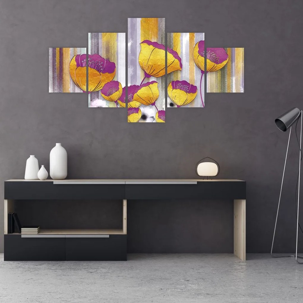 Obraz - Ilustracja kwiatów (125x70 cm)