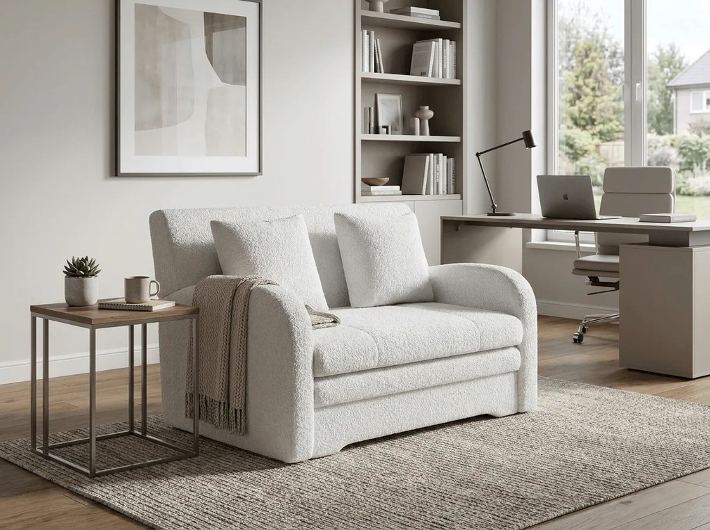 Rozkładana 2-osobowa sofa ARIO ROYAL, biała