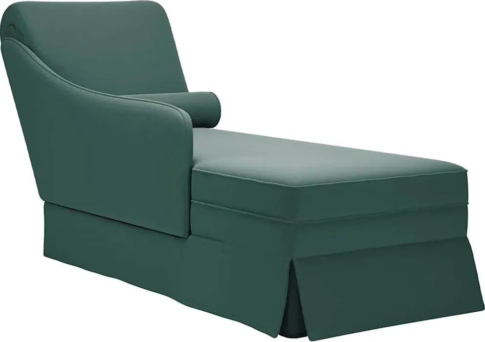 Elegancki zielony szezlong z podłokietnikiem W9-N18