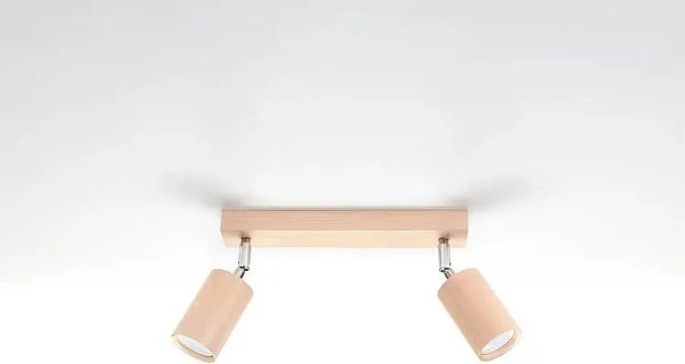 Listwa oświetleniowa 2 punktowa BERG 2 naturalne drewno