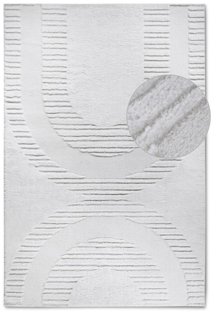 Dywan nowoczesny 3D Elle Collection Gallery Geometryczny kremowy 160 cm x 235 cm